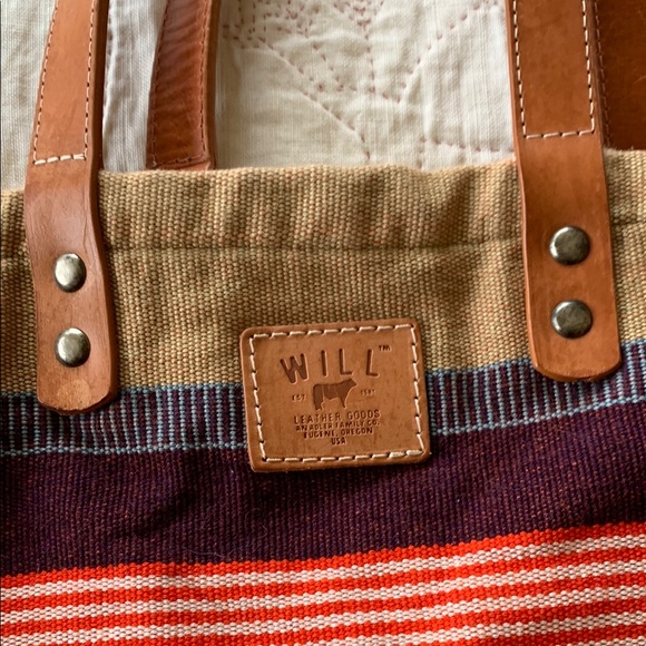 Striped Canvas Tote Bag - Picture 2 of 9